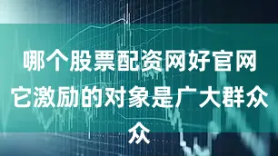 哪个股票配资网好官网它激励的对象是广大群众